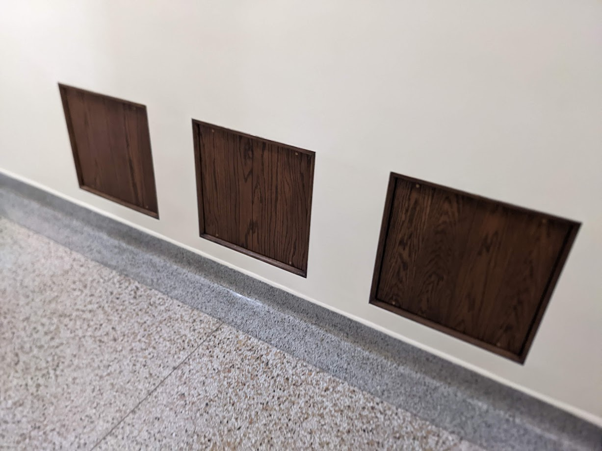 Three wooden panels