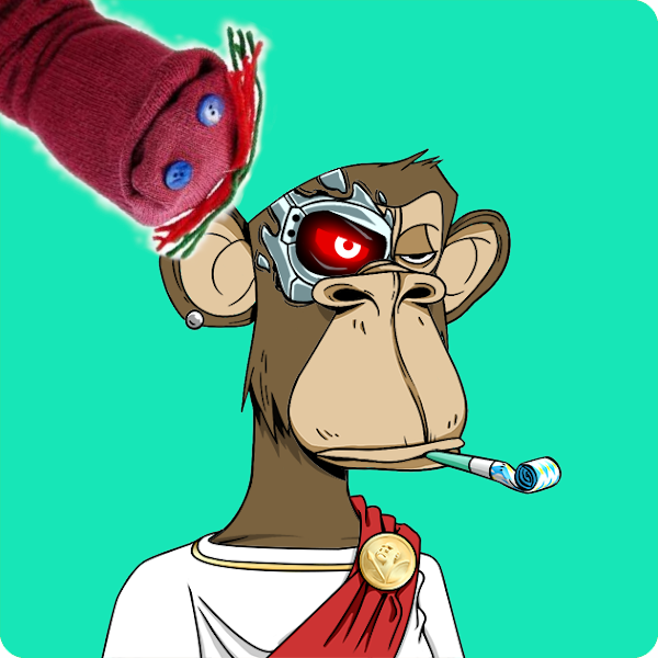 A Sock Puppet Superimposed on a Cartoon Ape